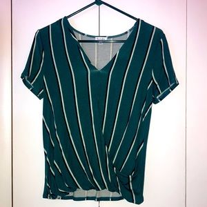 Wrap style v-neck blouse- NWOT